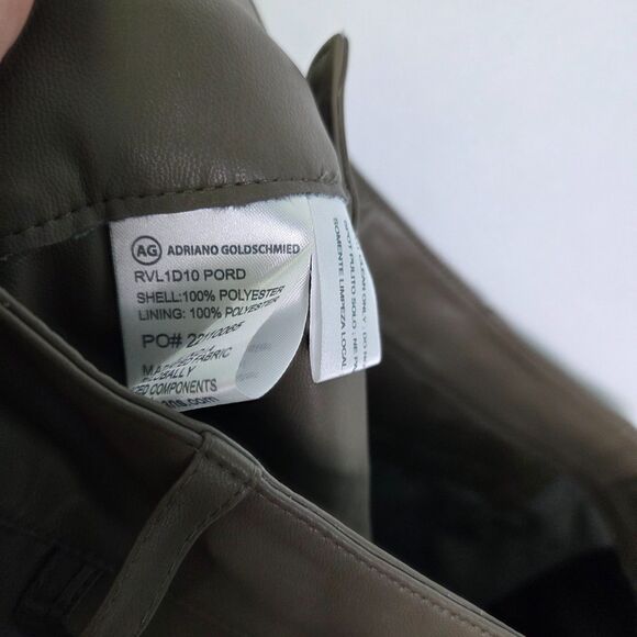 AG Adriano Goldschmied Faux Leather Pants Brown Size 28 - Picture 7 of 7